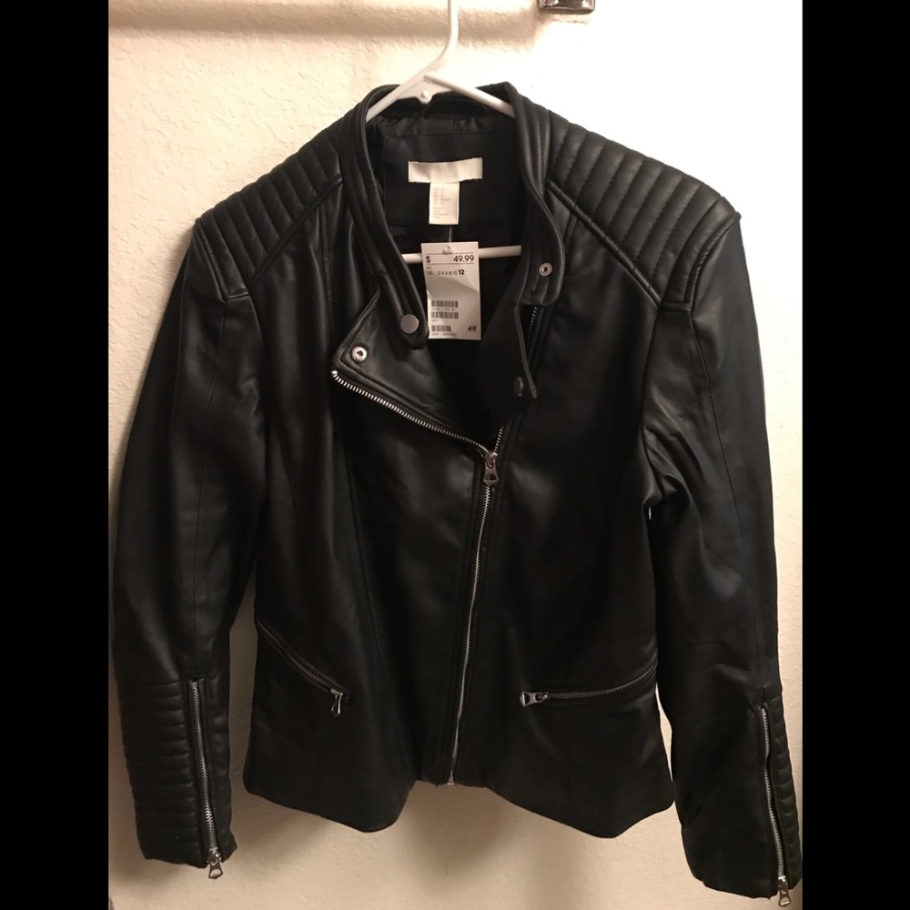 H&M Black Faux Leather Jacket